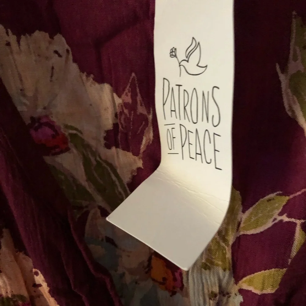 Patrons of Peace Burgundy Floral Maxi Dress - Picture 3 of 3